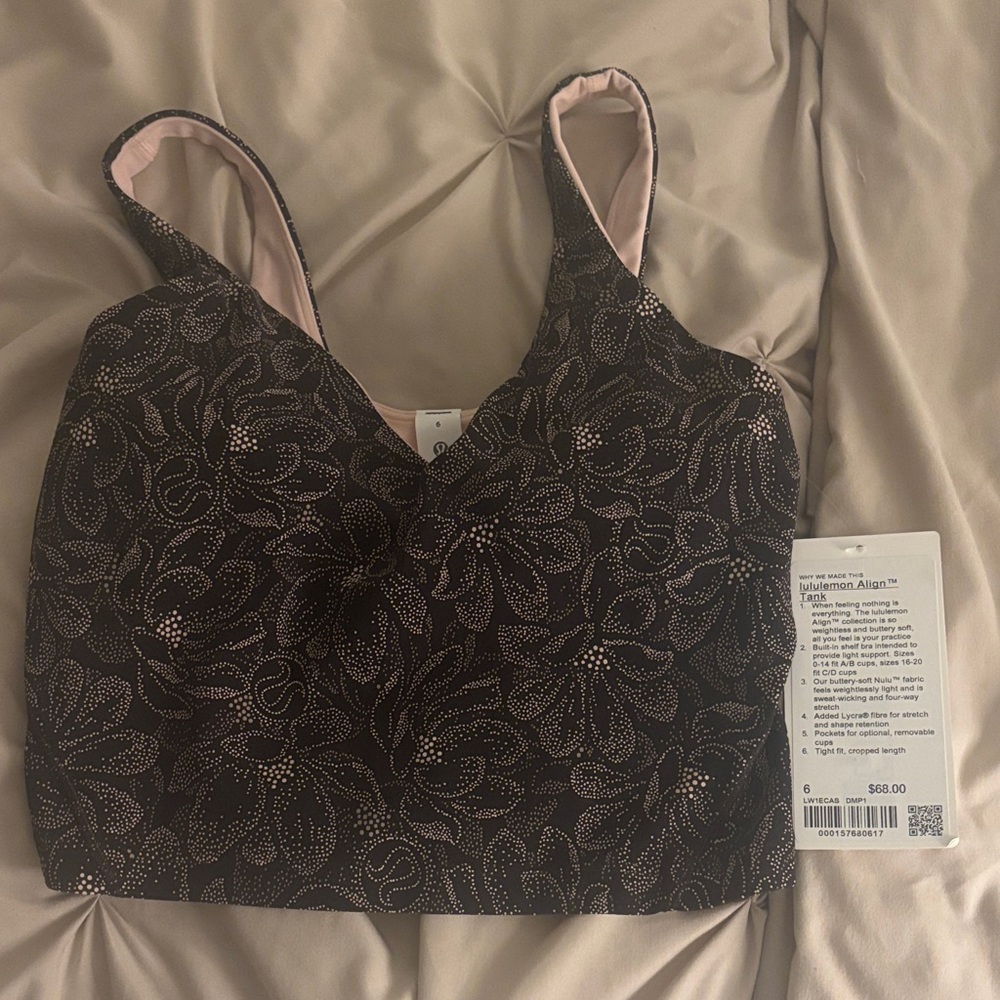 Lululemon Athletica Black Floral Bra